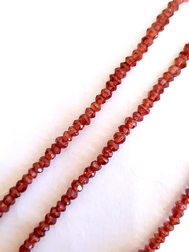 Garnet | Faceted Rondelle | 3mm Bead Size | 33cm Strand Length | 28 Carats