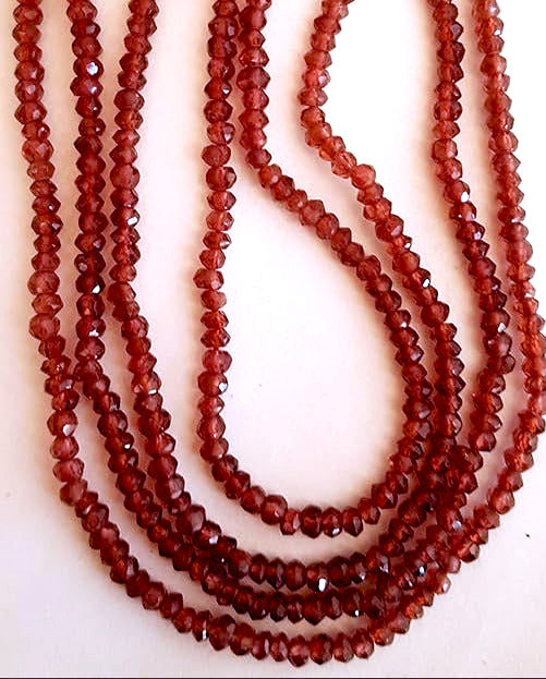Garnet | Faceted Rondelle | 3mm Bead Size | 33cm Strand Length | 28 Carats