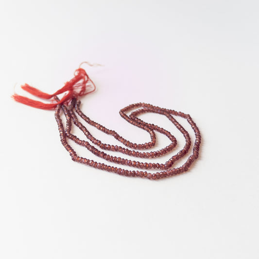 Garnet | Faceted Rondelle | 3mm Bead Size | 33cm Strand Length | 28 Carats