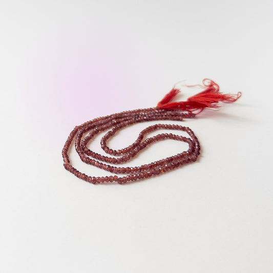Garnet | Faceted Rondelle | 3mm Bead Size | 33cm Strand Length | 28 Carats