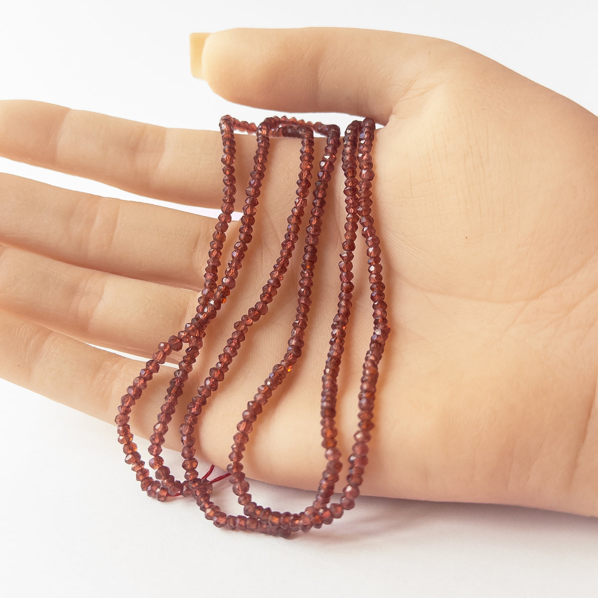 Garnet | Faceted Rondelle | 3mm Bead Size | 33cm Strand Length | 28 Carats
