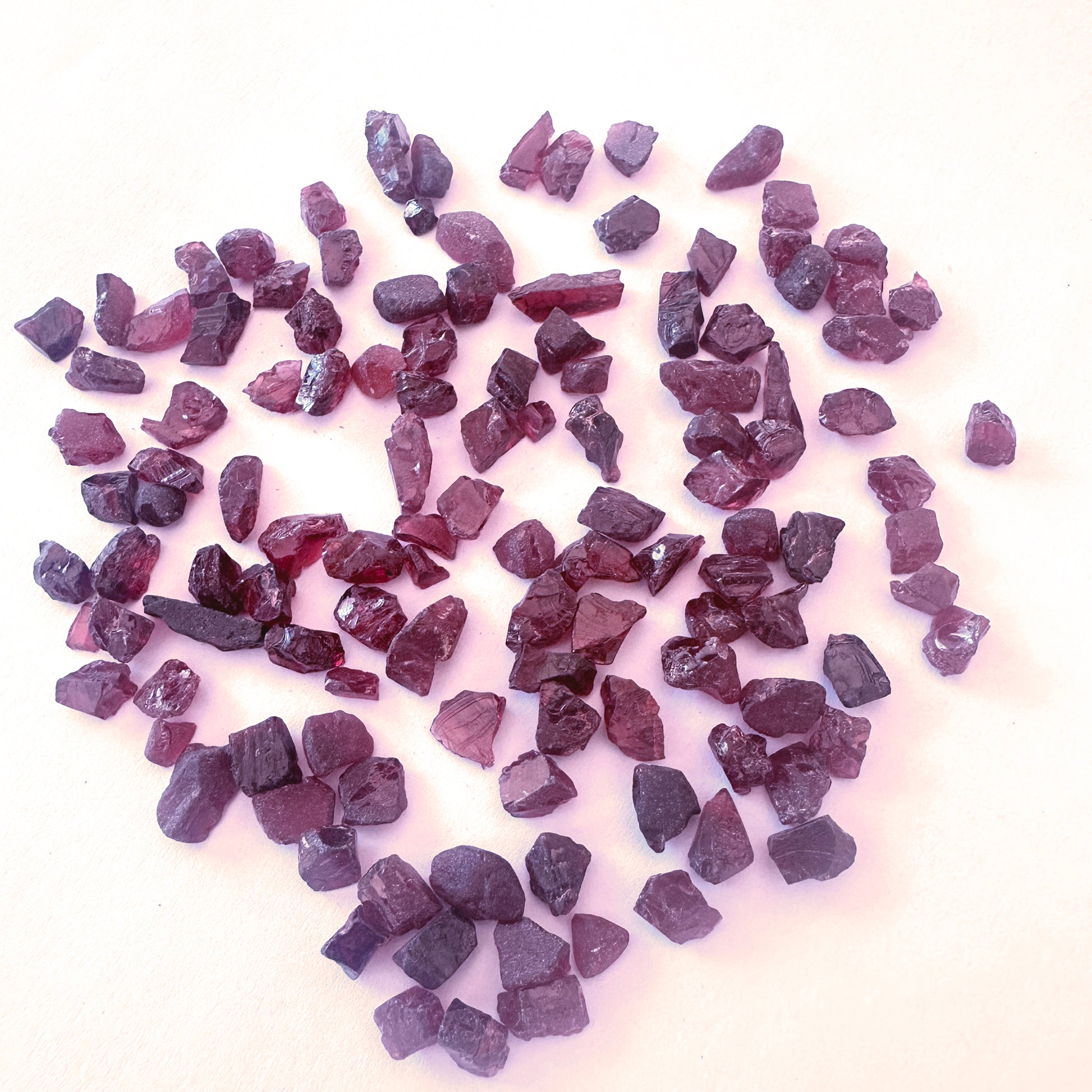 Garnet loose rough stones with no drilled holes, perfect for wire wrapping or display.