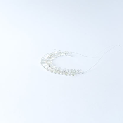 Faceted Green Amethyst gemstone beads in graduated sizes adding elegance and dimension to jewellery creations.