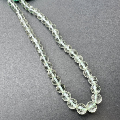 Stone Beads in Green Amethyst with refined faceted round cut for handmade jewellery components
