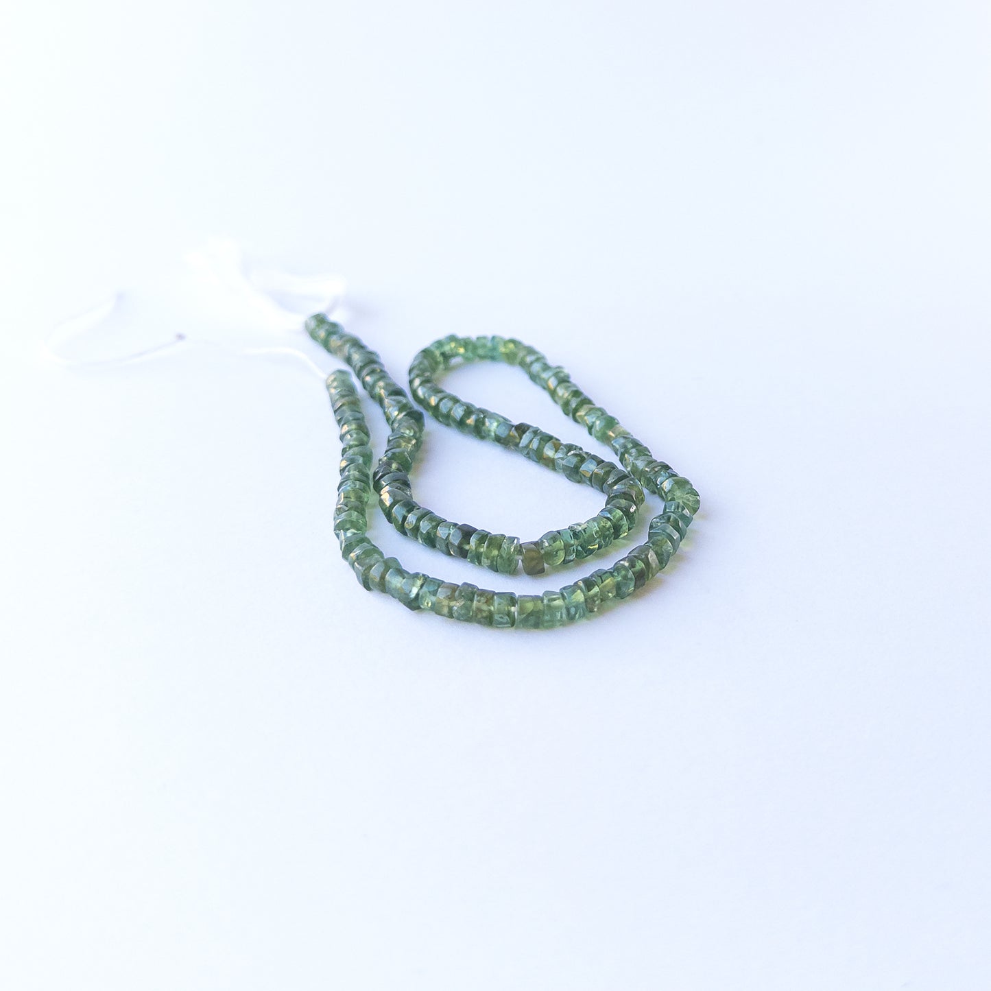 Authentic Green Apatite stone beads with smooth wheel cut and bright green shine for DIY jewellery making.