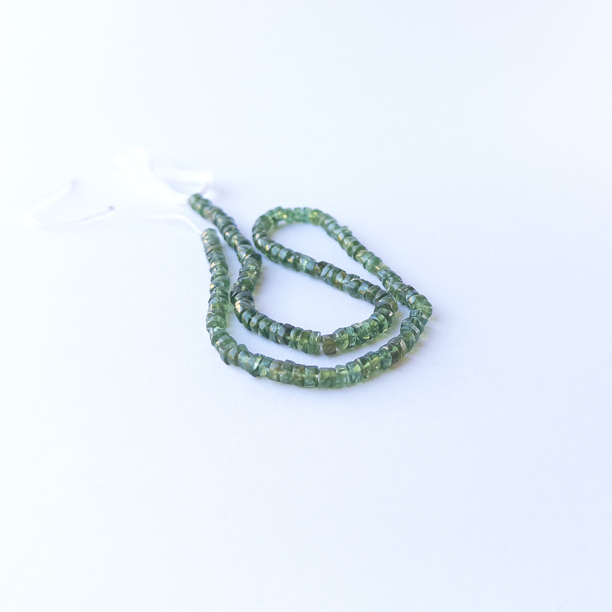 Authentic Green Apatite stone beads with smooth wheel cut and bright green shine for DIY jewellery making.
