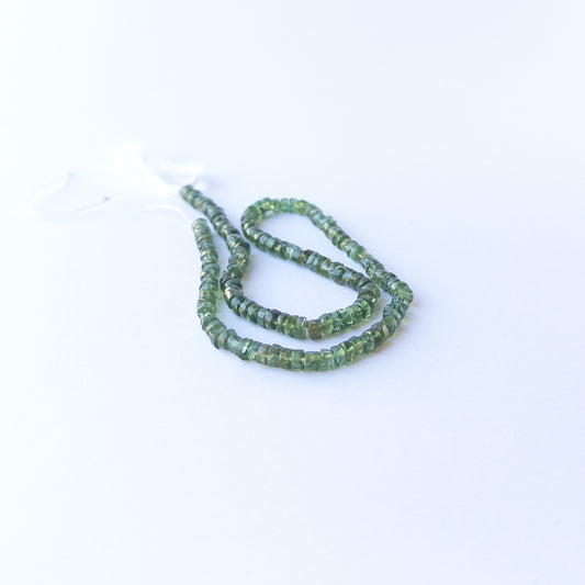 Authentic Green Apatite stone beads with smooth wheel cut and bright green shine for DIY jewellery making.
