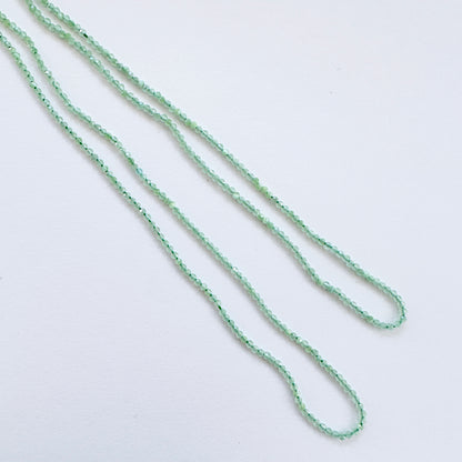 Green Chalcedony stone beads with precise faceted rondelle cut and premium polish.
