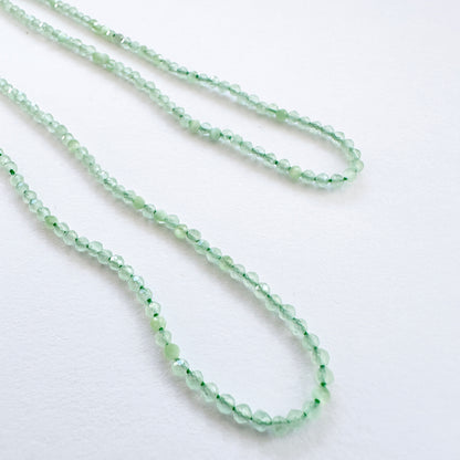 Handmade jewellery components featuring 2.1-2.2mm Green Chalcedony stone beads.