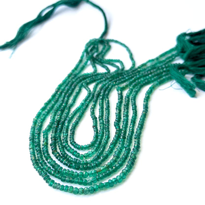 Handmade jewellery components using premium Green Onyx faceted rondelles with bright shine and rich green colour.