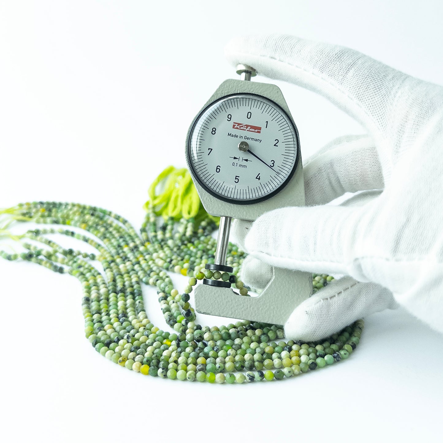 Green Opal | Faceted Rondelle | 3.2-3.3mm Bead Size | 31cm Strand Length