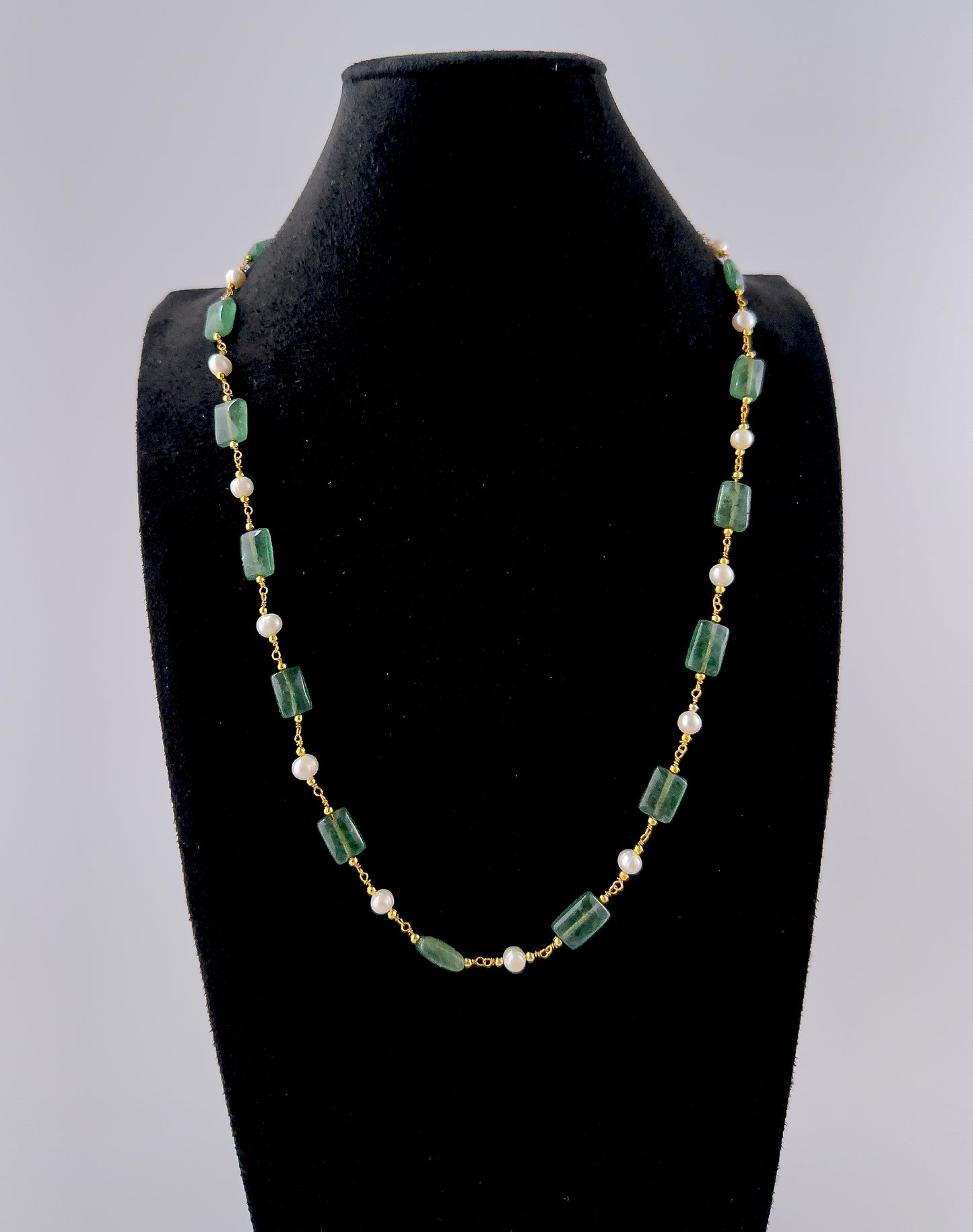 High‑quality Quartz rectangle beads with 7–8mm sizing, arranged in a long 58cm necklace strand for elegant styling.