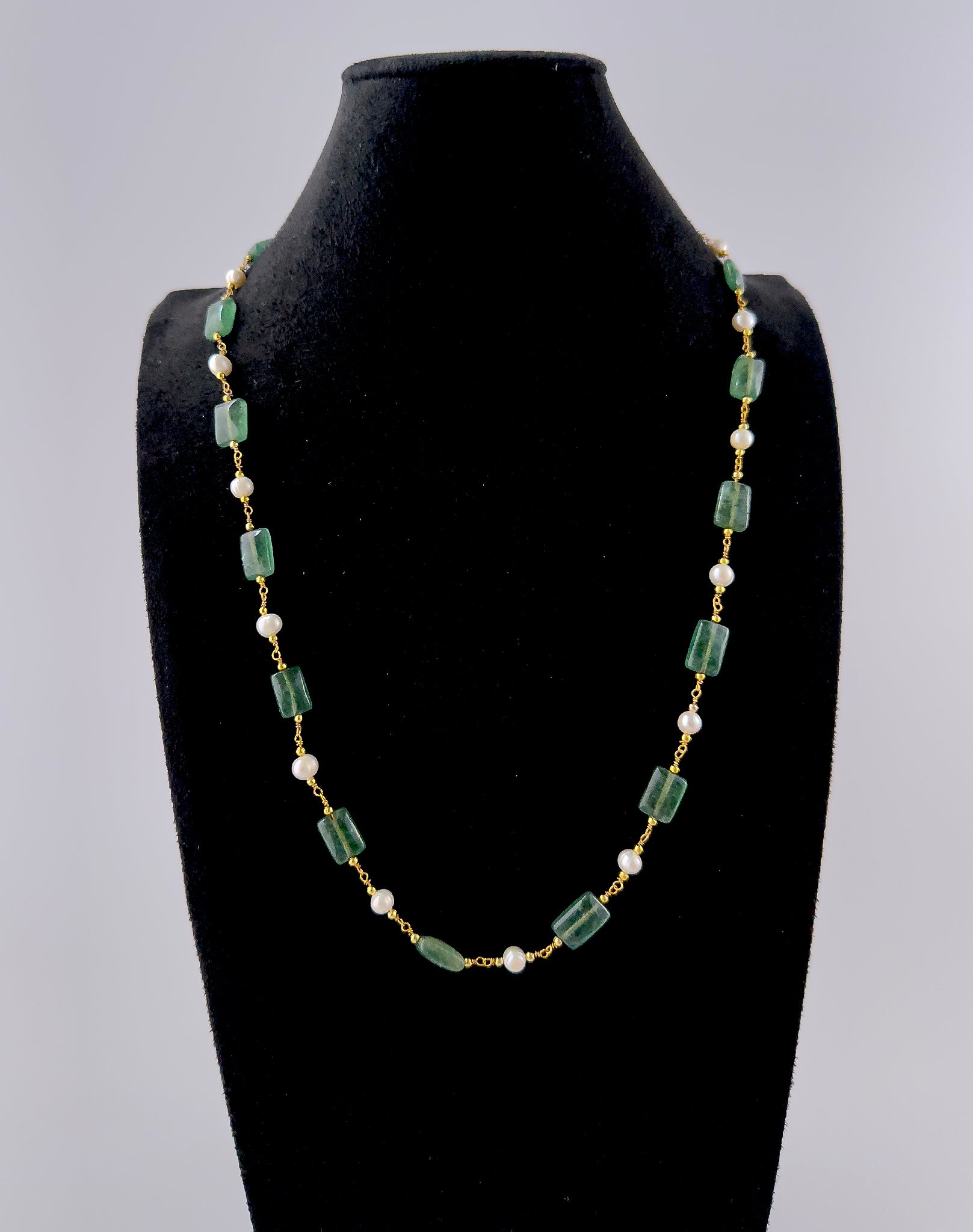 High‑quality Quartz rectangle beads with 7–8mm sizing, arranged in a long 58cm necklace strand for elegant styling.