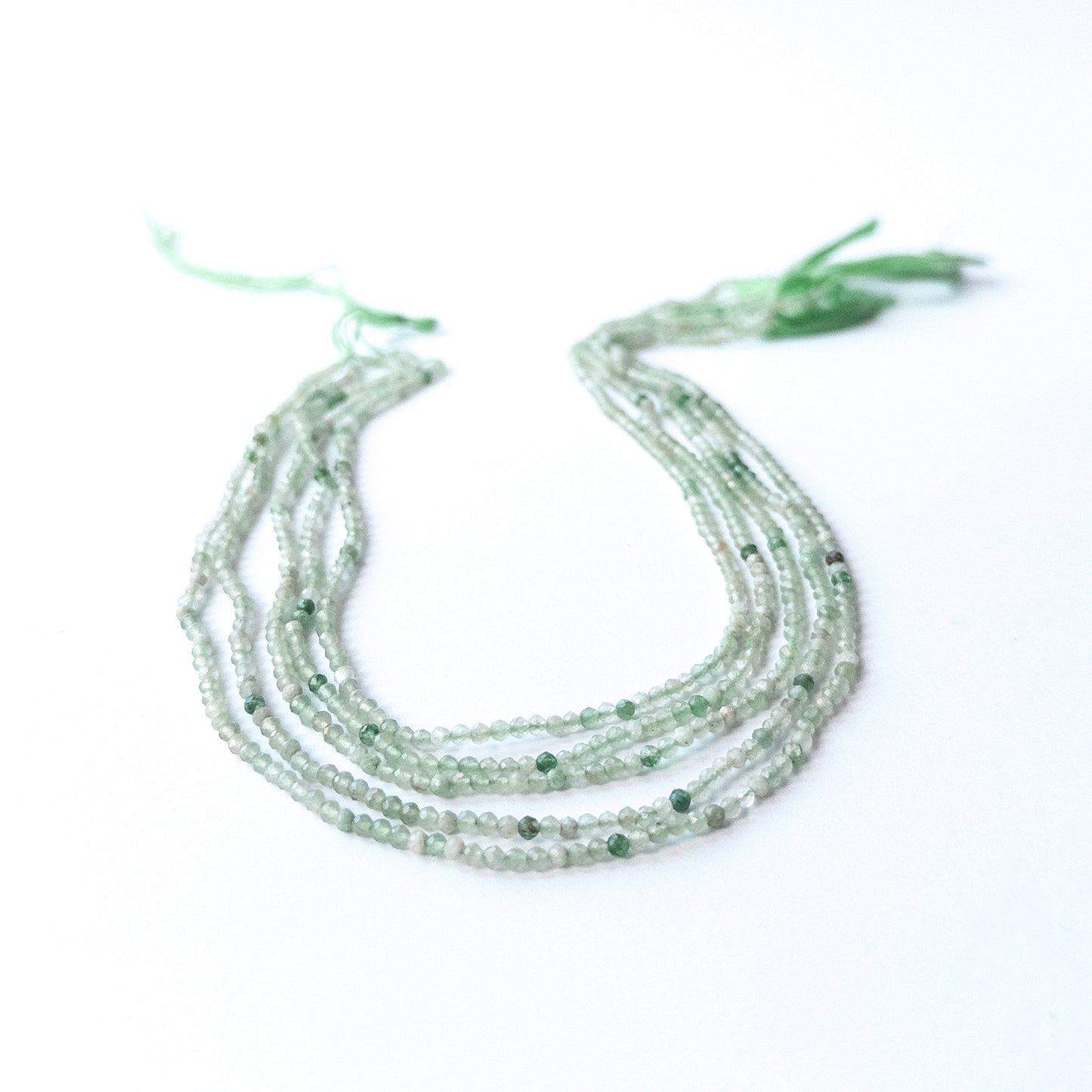 Genuine Green Chalcedony stone beads with crisp faceting, ideal for handmade jewellery components.