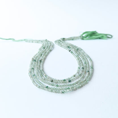 Authentic Green Shaded Chalcedony gemstone beads showing soft gradients and sparkle for artisan beadwork.