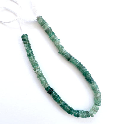 Handmade jewellery components featuring 5.5-6.0mm Green Strawberry Quartz stone beads.