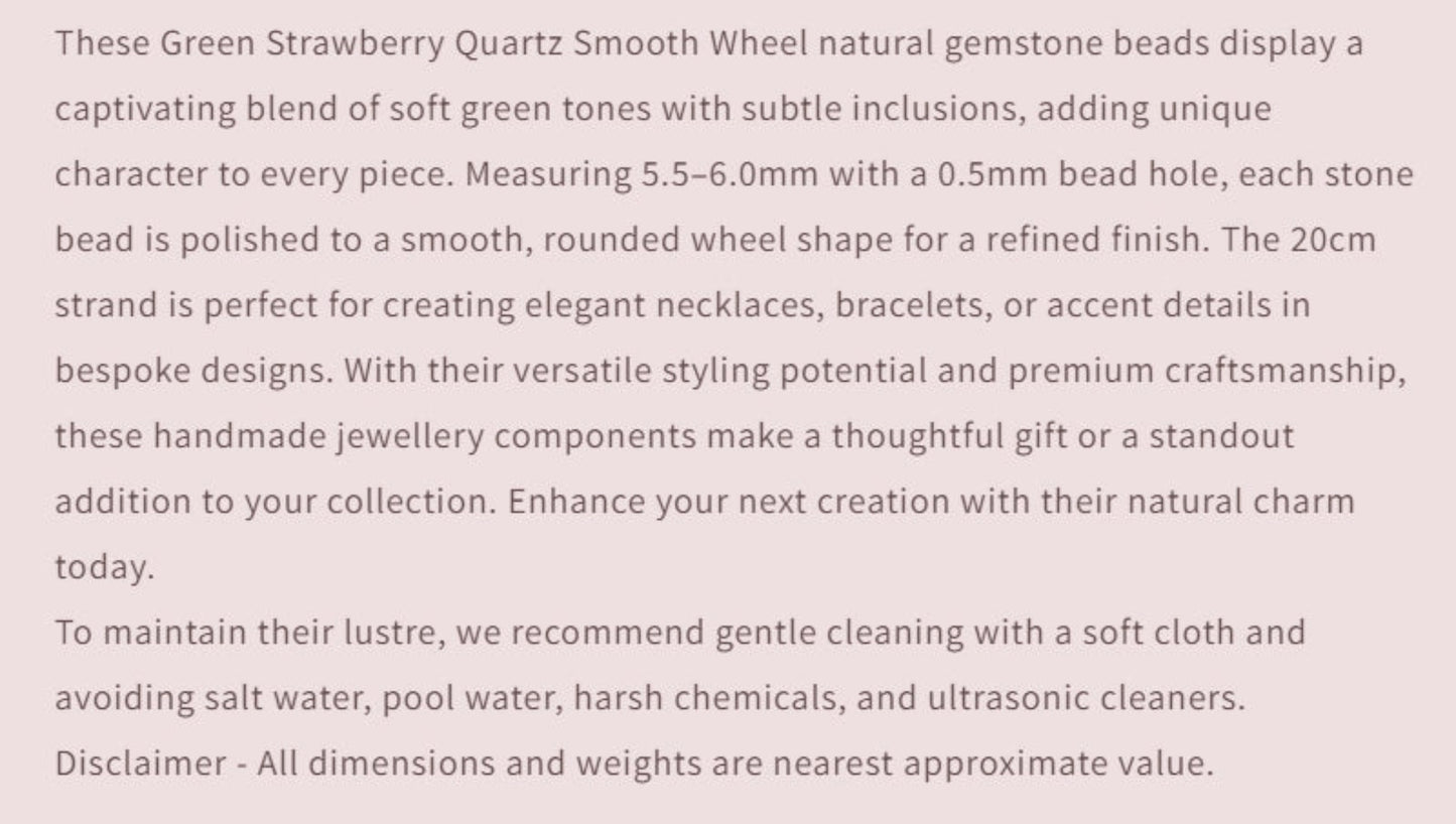 Text describing the product details of the gemstone beads , as seen on the Australian owned and trusted bead supplier, Melbourne Gemstone Beads.