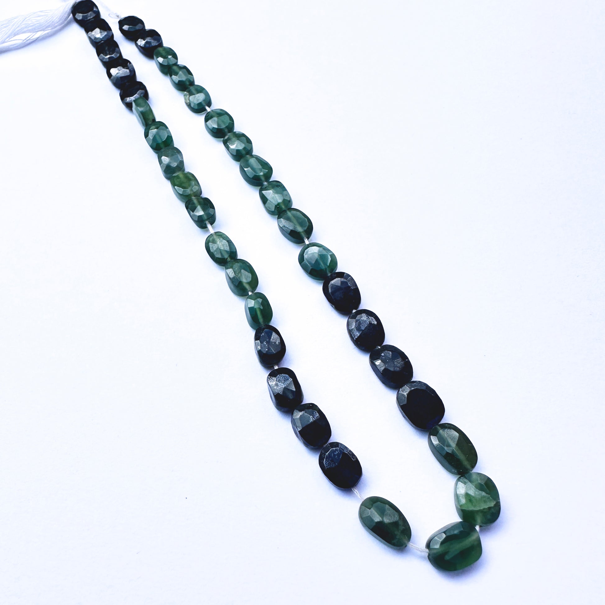Natural gemstone beads in Green Tourmaline, 5.5-6.5mm size, ideal for elegant DIY jewellery designs.