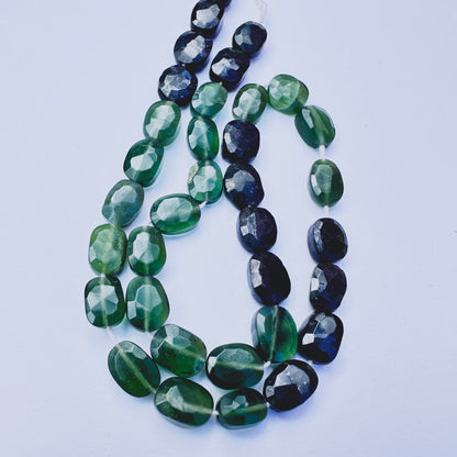 Stone Beads in Green Tourmaline with refined faceted rondelle cut for handmade jewellery components.
