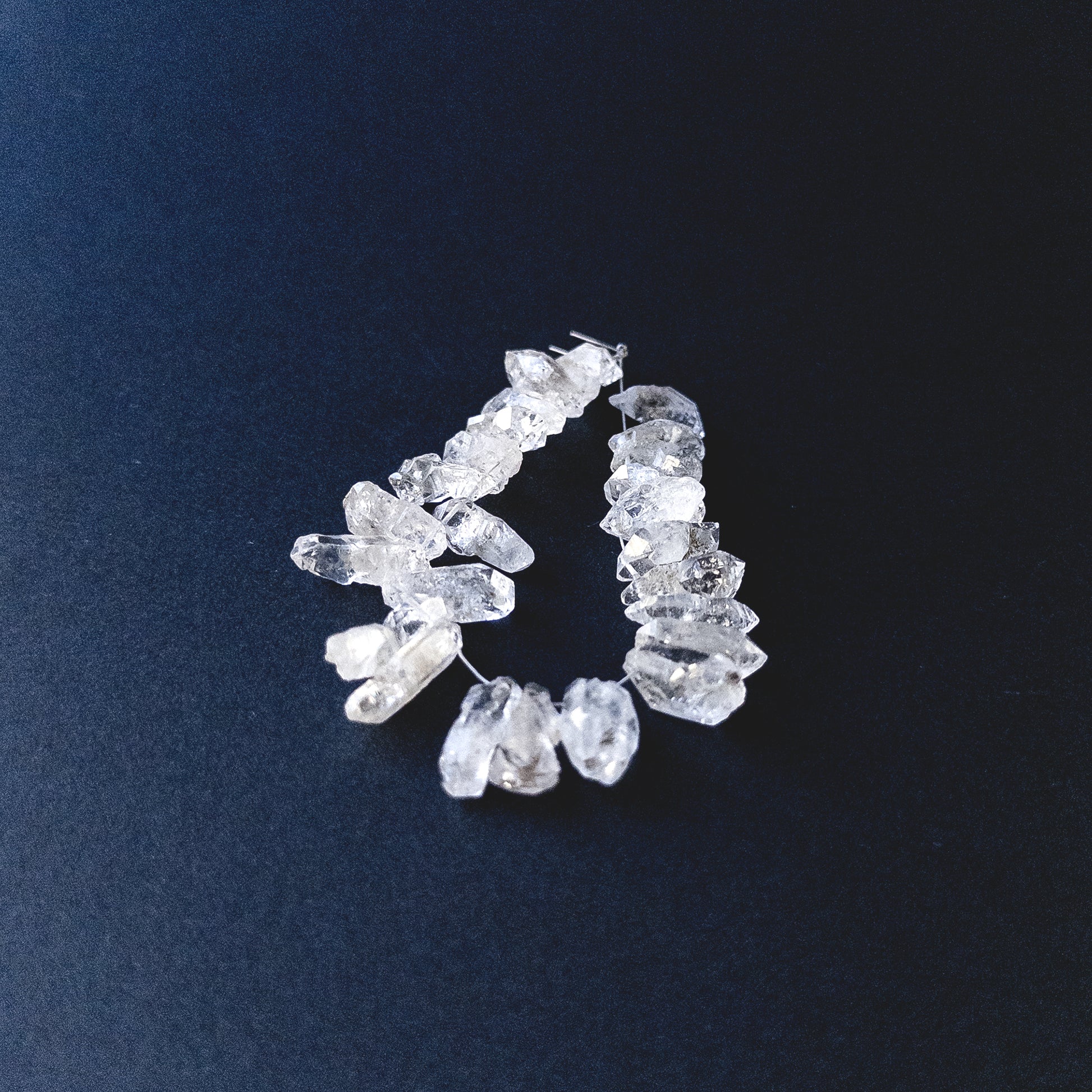 Genuine Herkimer Diamond stone beads in drilled rough form with bright crystal shine ideal for DIY jewellery making.