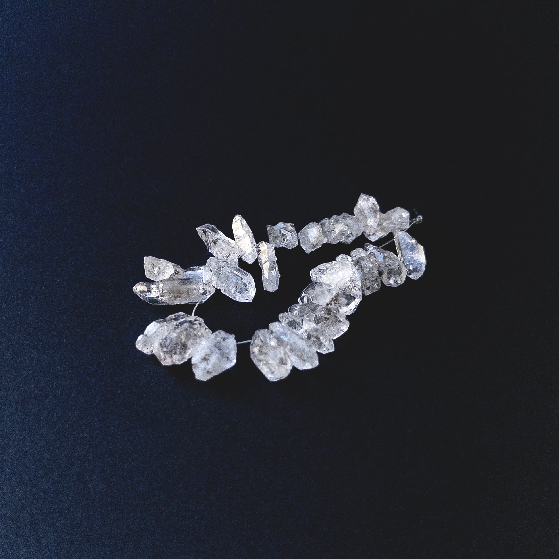Authentic Herkimer Diamond rough beads showcasing natural double‑terminated shapes and raw brilliance.