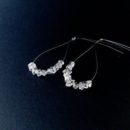Herkimer Diamond drilled rough gemstone beads showing natural clarity and sparkle for handmade jewellery components.