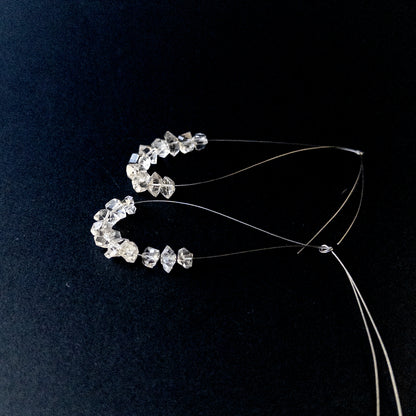 Authentic Herkimer Diamond rough beads showcasing natural double‑terminated shapes and raw brilliance.