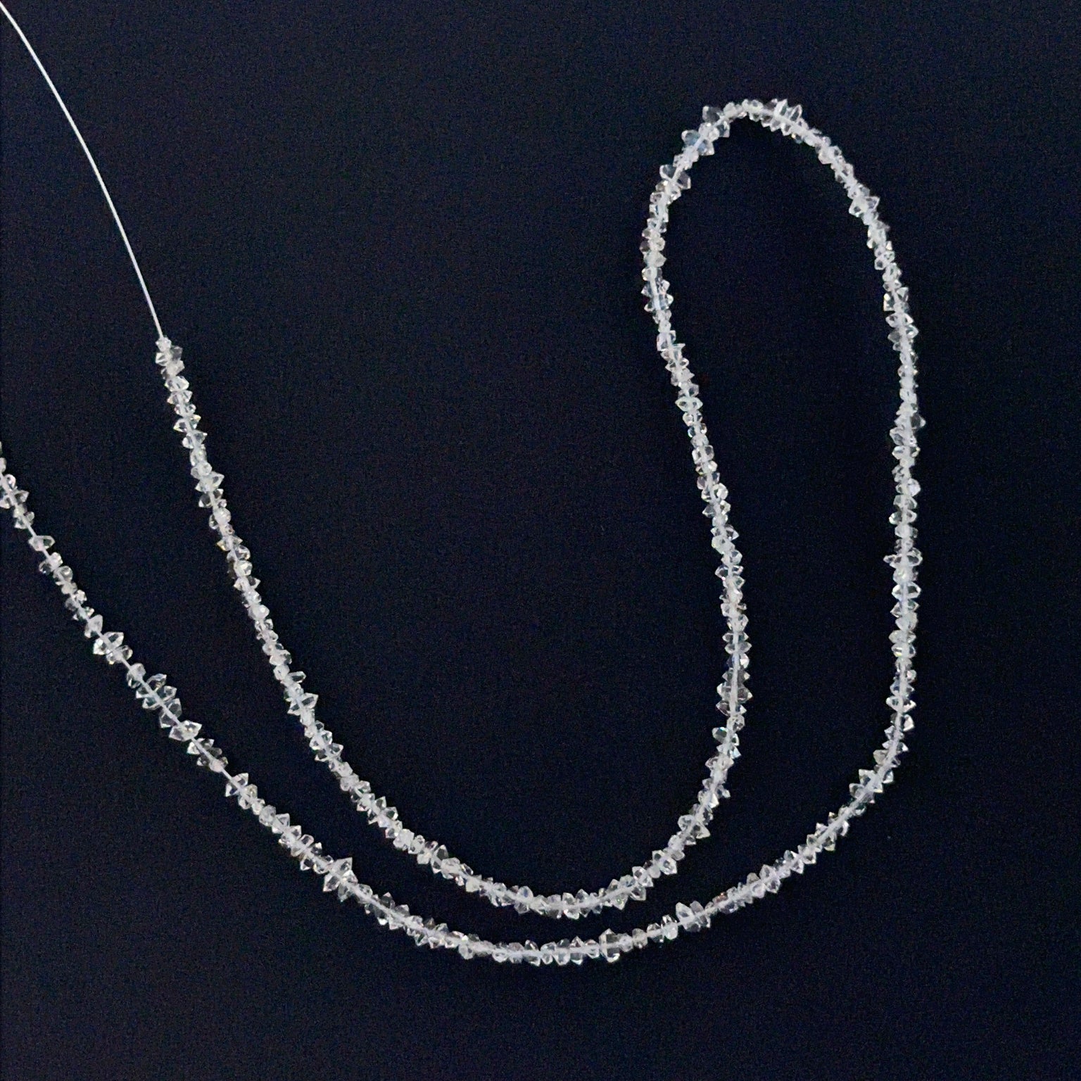 Herkimer Diamond chip beads 2-3mm on a 38cm strand for delicate jewellery making
