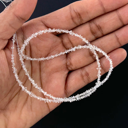 Fine clear Herkimer quartz chips showing raw sparkle for handmade jewellery components