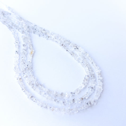 Herkimer Diamond chip beads 3–4mm arranged in a sparkling 15cm or 20cm strand for handmade jewellery.