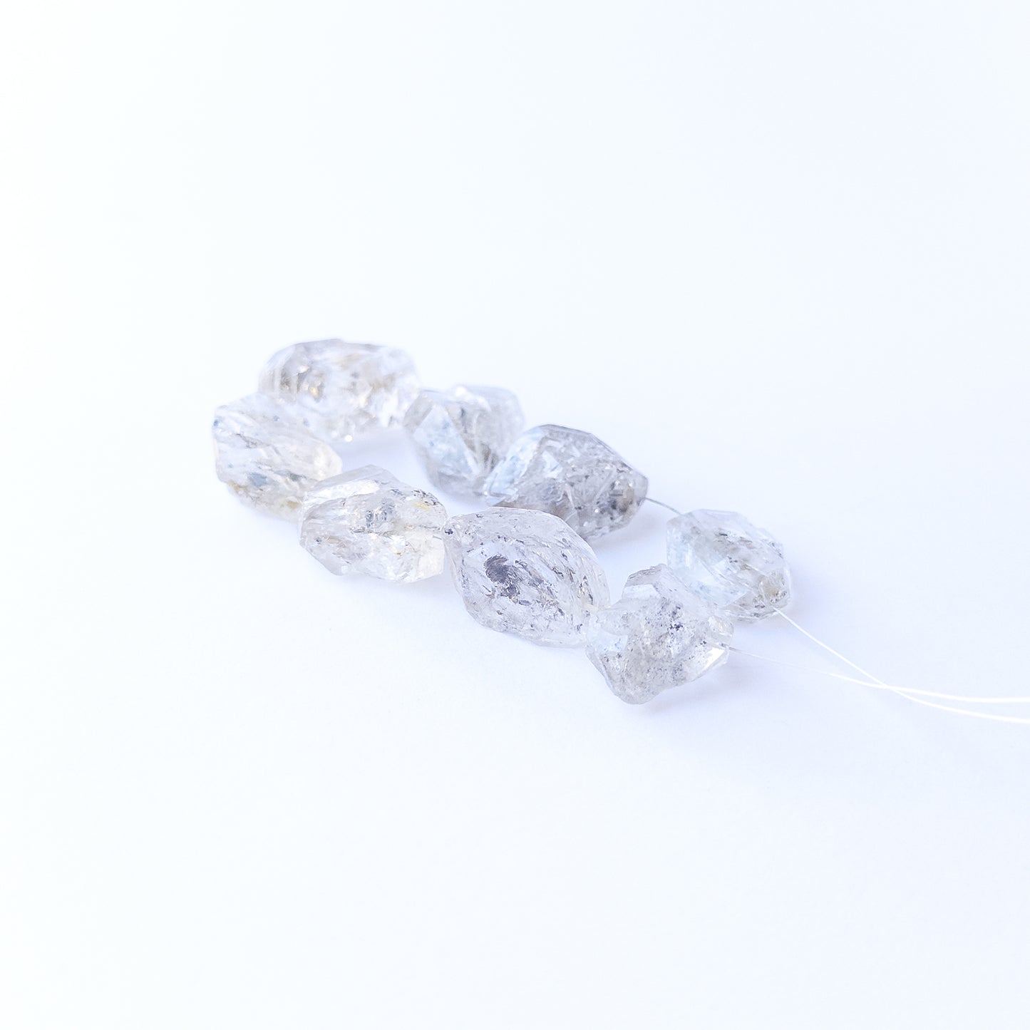 High‑quality Herkimer Diamond drilled rough beads with bright shine ideal for handmade jewellery components.