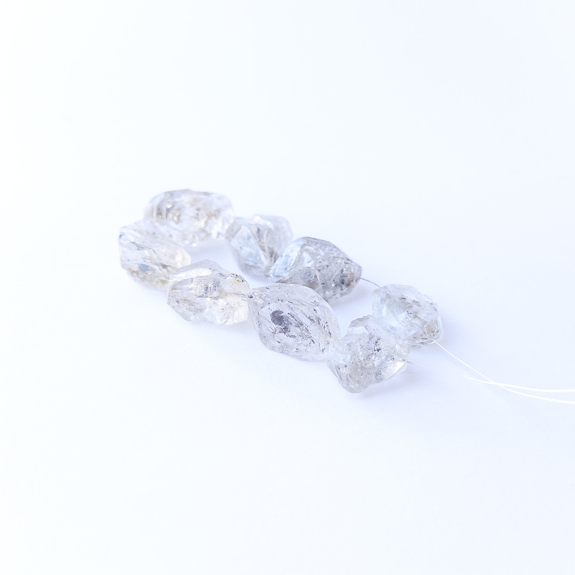 High‑quality Herkimer Diamond drilled rough beads with bright shine ideal for handmade jewellery components.