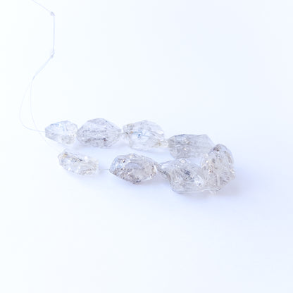 Herkimer Diamond rough beads for DIY jewellery projects showing crisp edges and natural brilliance.
