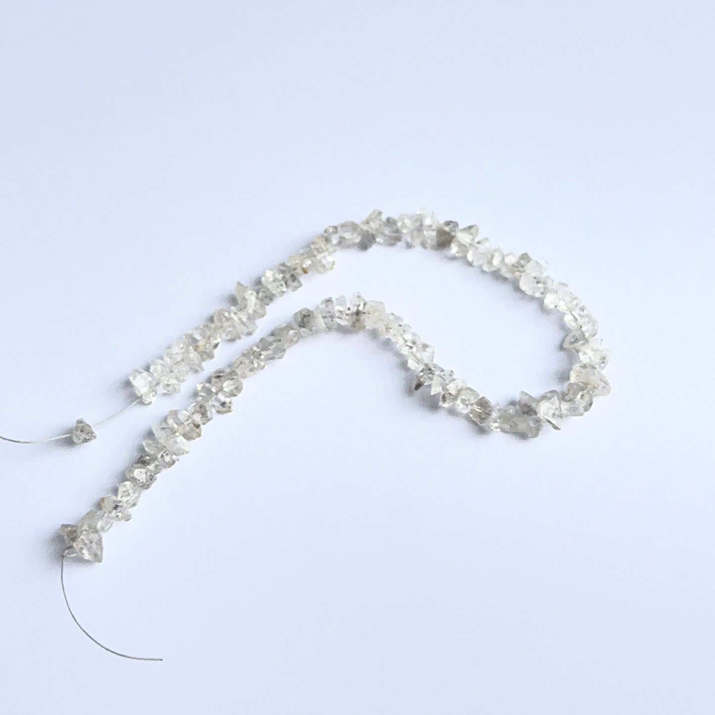 Herkimer Diamond rough beads showing clarity and raw sparkle for handmade jewellery designs.