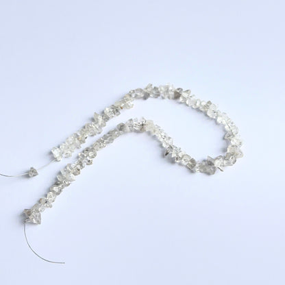 Herkimer Diamond rough beads showing clarity and raw sparkle for handmade jewellery designs.