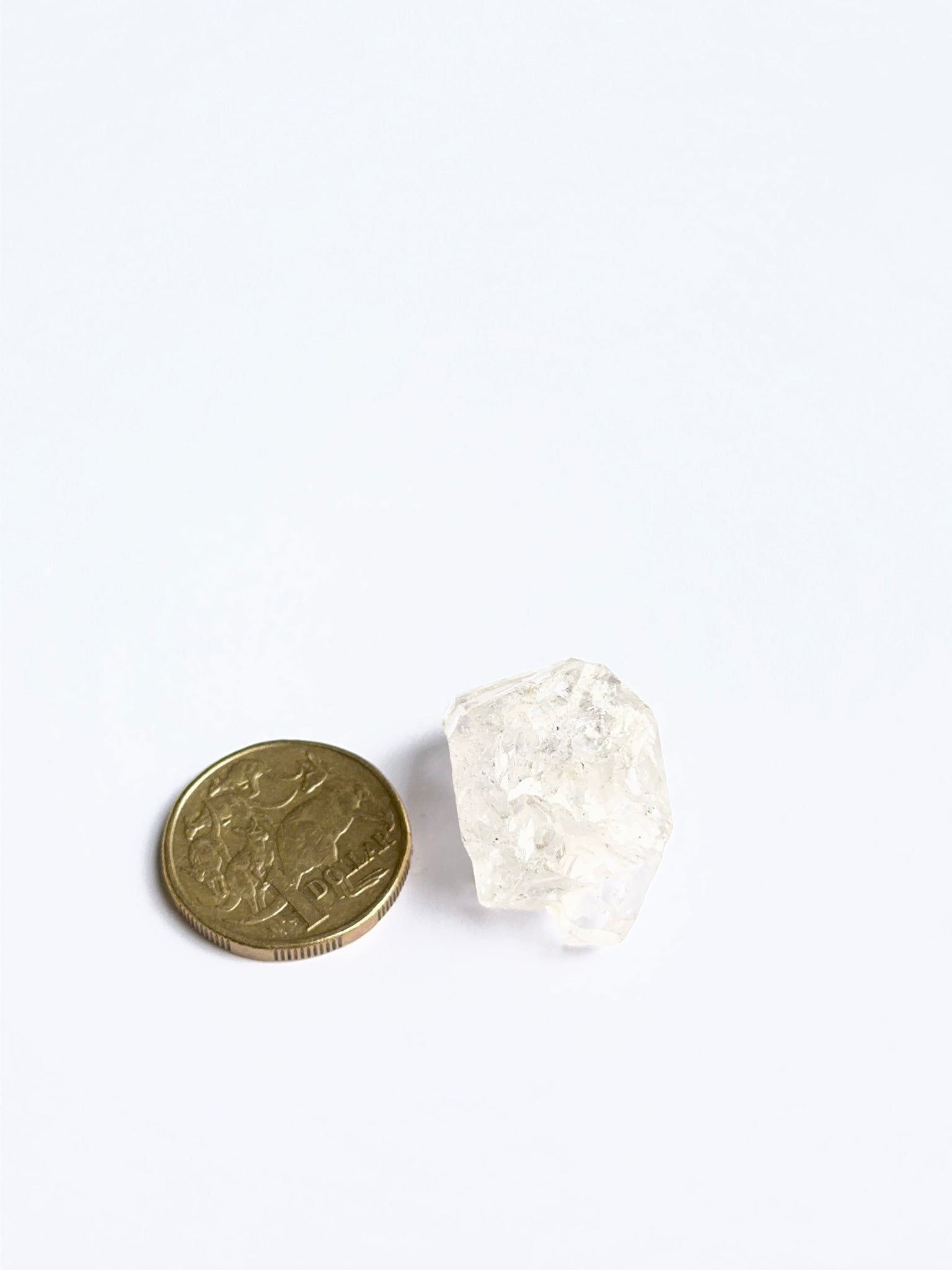Close‑up of Herkimer Diamond undrilled rough highlighting its bright shine and gemstone texture.