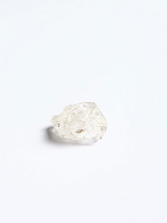 Herkimer Diamond rough stone displayed to show its clear facets and suitability for DIY jewellery.