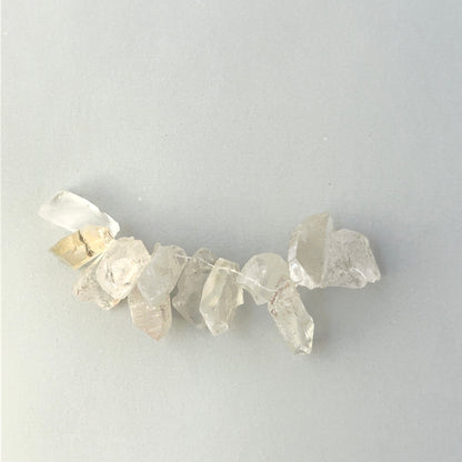 Handmade jewellery components using large rough drilled Herkimer Diamonds for artisan fashion