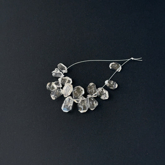 Rough drilled Herkimer Diamond beads 10-14mm for statement jewellery making