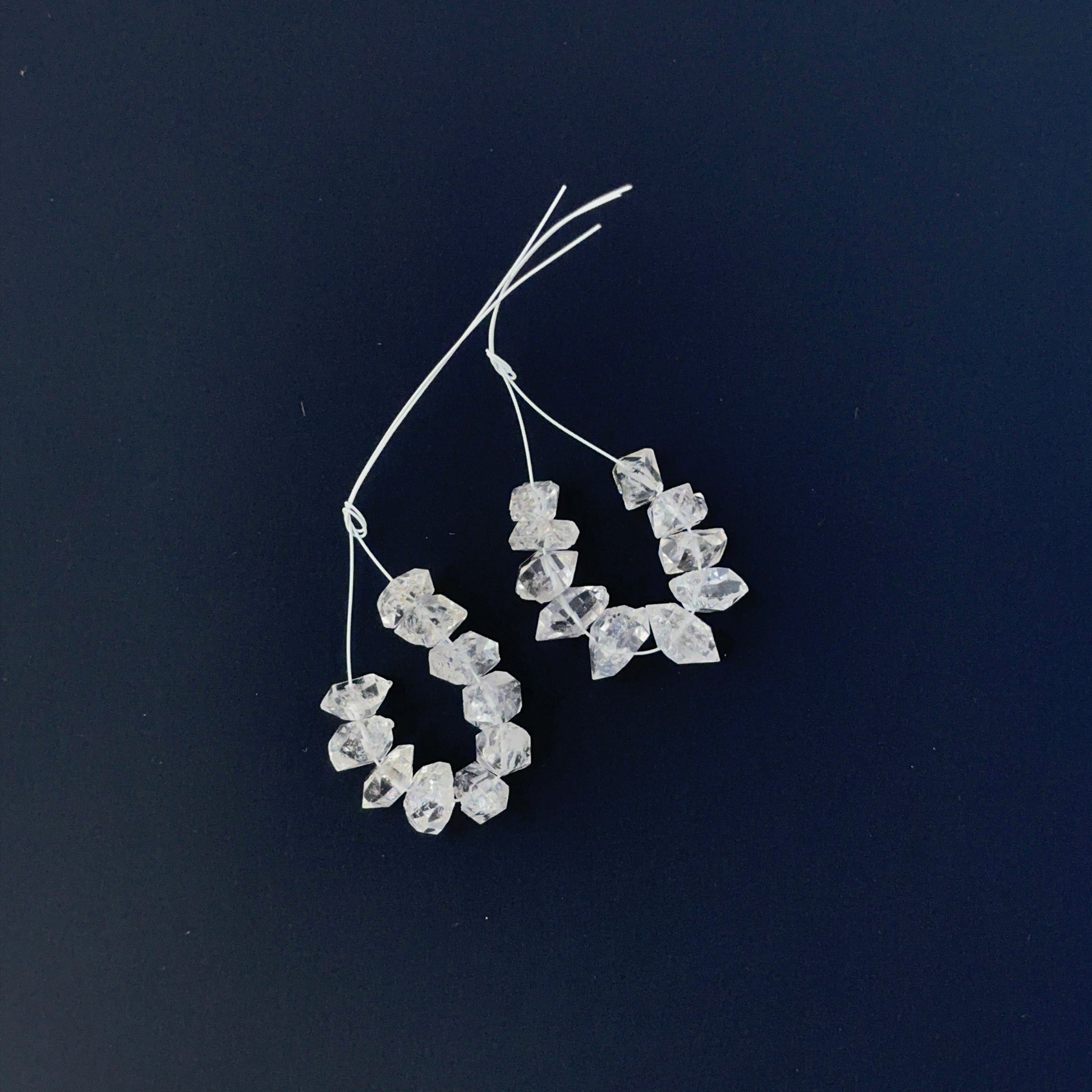 Rough drilled Herkimer Diamond beads 7-9mm for delicate handmade jewellery making