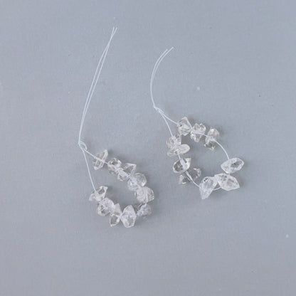 Small double terminated Herkimer quartz stone beads with bright clarity for DIY jewellery