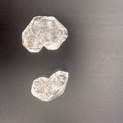 Herkimer undrilled gemstone with high clarity and raw double-terminated points in a 2-piece pack.