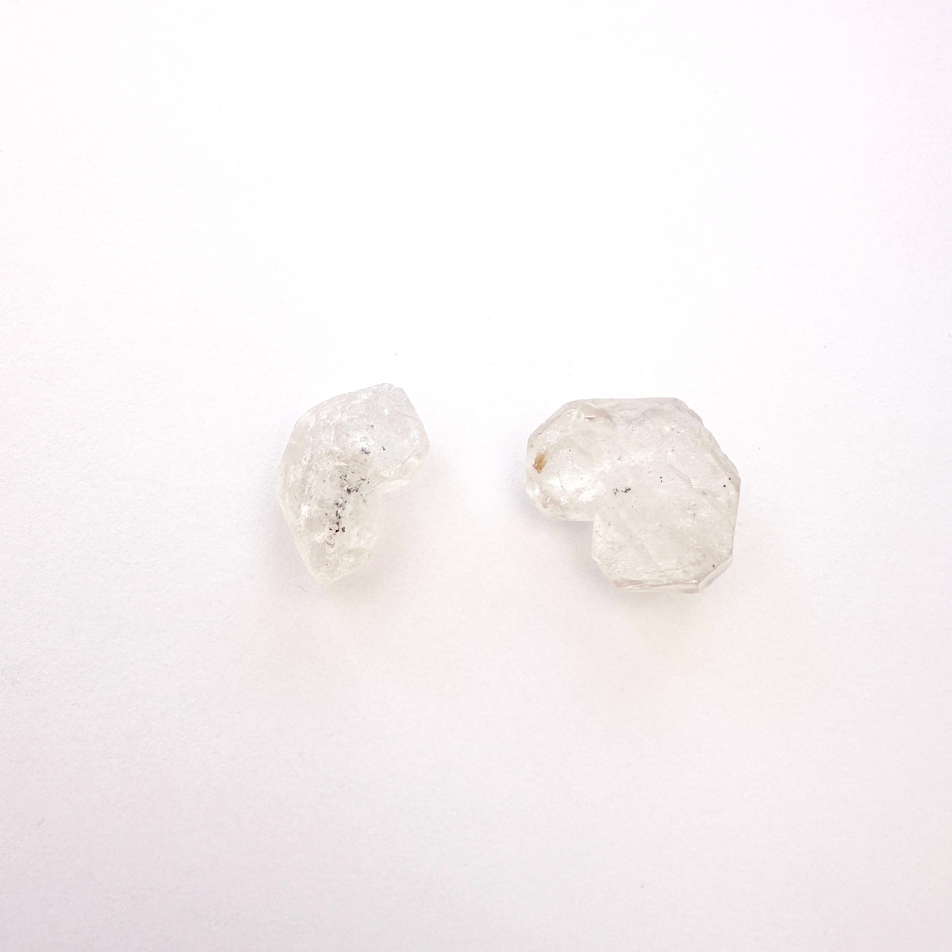 Herkimer diamond nuggets with crisp edges and radiant transparency.