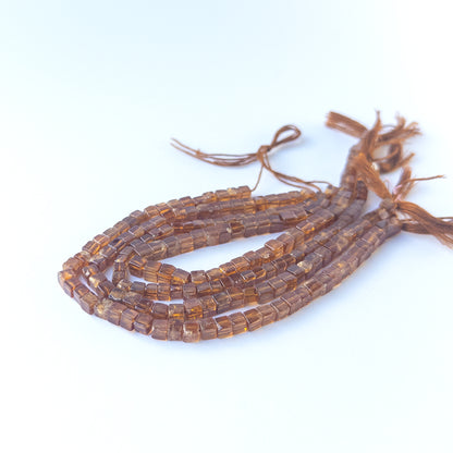 Genuine Hessonite smooth cube stone beads with polished surfaces ideal for gemstone beads for DIY jewellery making.