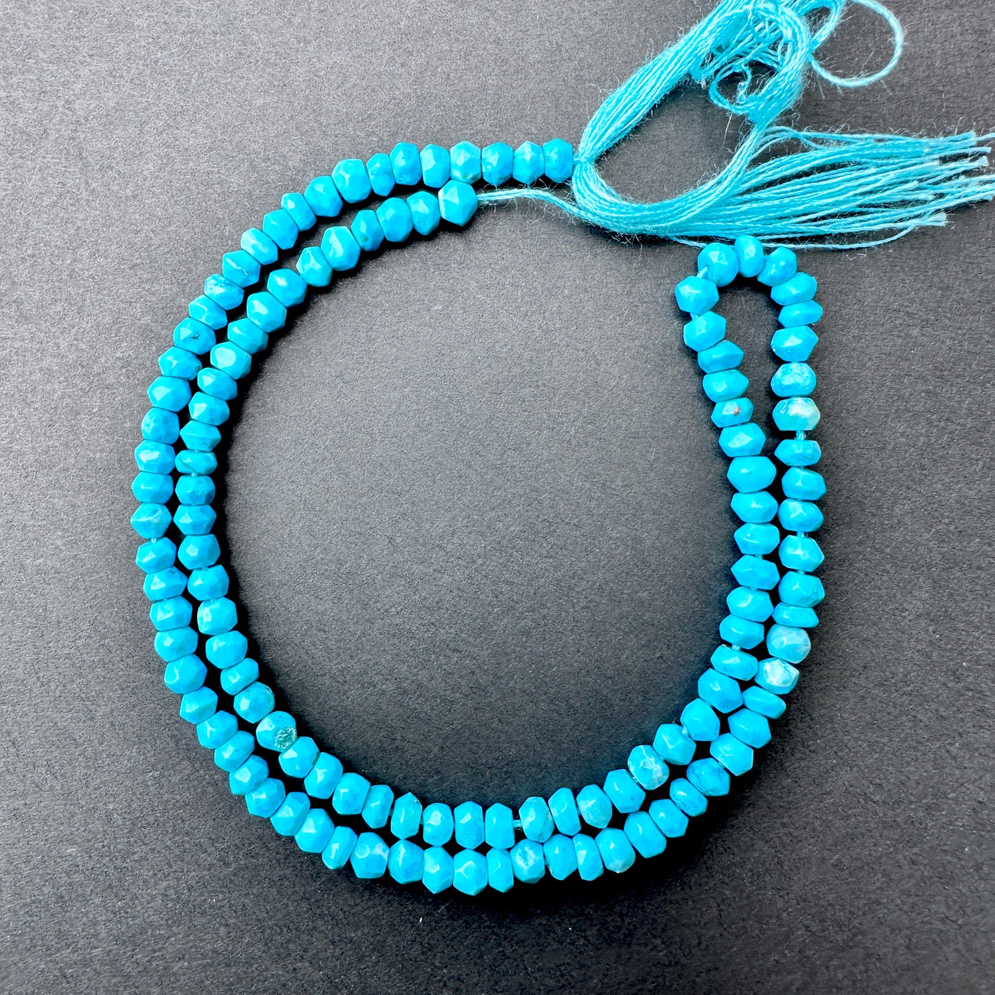 Natural gemstone beads in Howlite Turquoise, 4mm size, ideal for vibrant DIY jewellery designs.