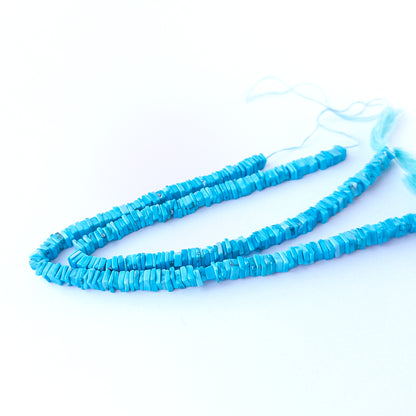 High‑quality Howlite Turquoise heishi beads with calming blue colour ideal for gemstone bead jewellery making.