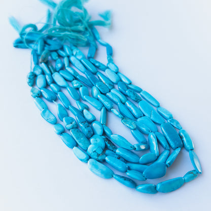 Genuine Howlite Turquoise stone beads for DIY jewellery featuring polished tumble shaping and calming colour.