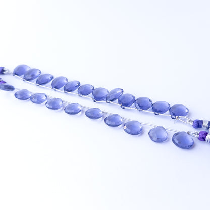 Handmade jewellery components featuring hydro faceted briolette beads in neatly matched sets.