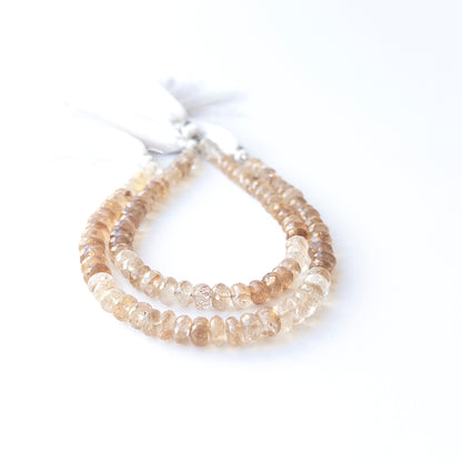 Genuine Imperial Topaz stone beads with warm golden tones and crisp facets for handmade jewellery components.