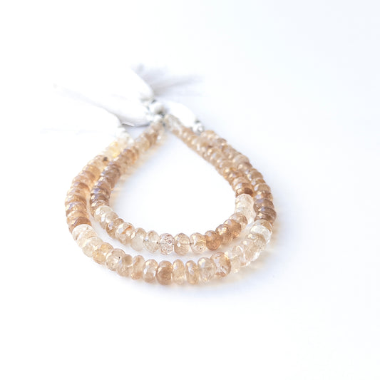 Genuine Imperial Topaz stone beads with warm golden tones and crisp facets for handmade jewellery components.